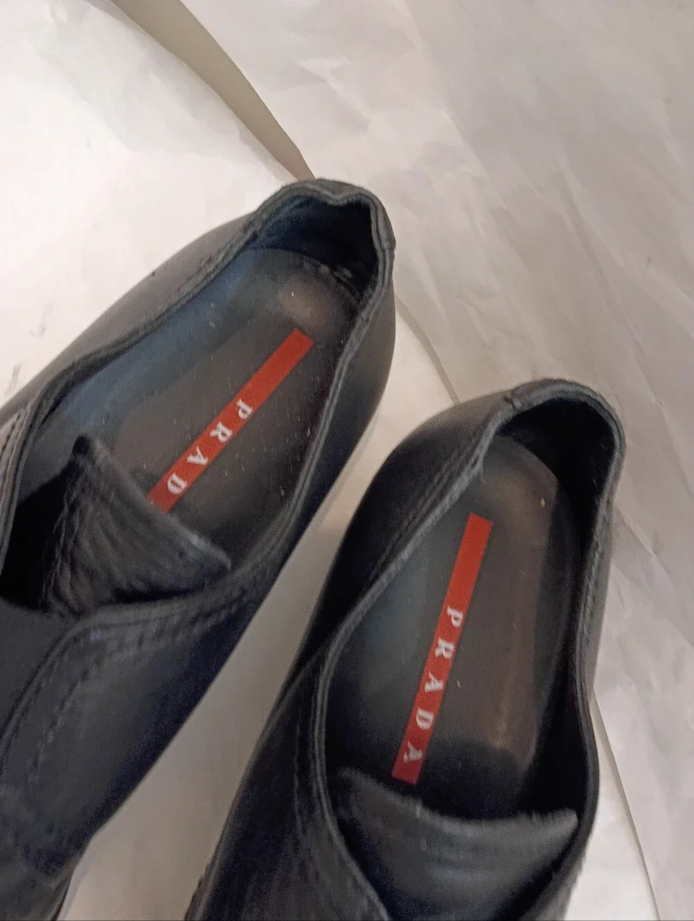 MENS PRADA LOAFER Leather Black Luxury Shoes UK 11.5 Us 12